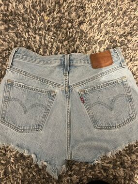 Levi's Light Wash Denim Cutoff Shorts with Frayed Hem